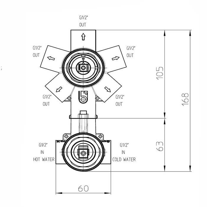 Наружная часть механического смесителя BOSSINI TEO NEW Z00004.073 Чёрный матовый
