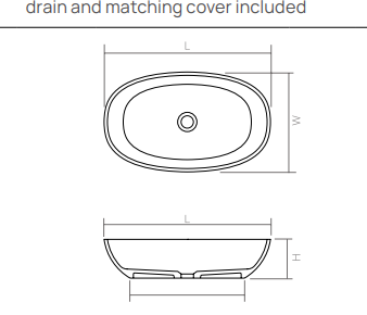 Раковина накладная DEA DESIGN  Countertop basin  DD9078 600 3    600х360хh140 мм,  из композита Solid surface, цвет Grey №3