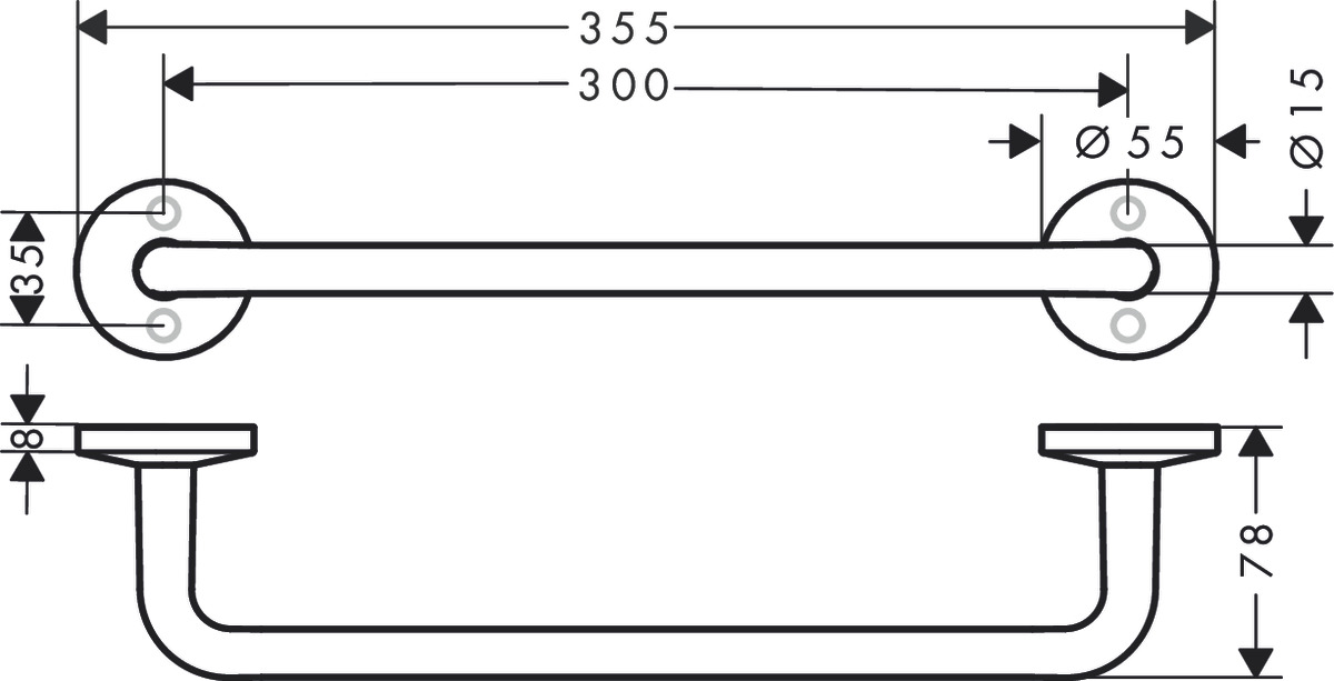 Поручень AXOR Universal Circular 42813000 355 мм, хром