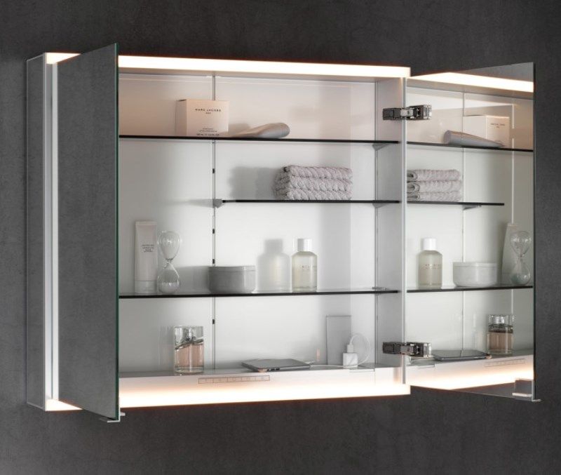 Зеркальный шкаф с подсветкой Keuco Royal Modular 2.0 для настенного монтажа 900 х 700 х 120 мм