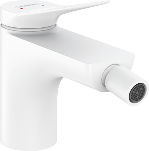 Смеситель для биде однорычажный HANSGROHE Vivenis 75200700 со сливным гарнитуром, белый матовый