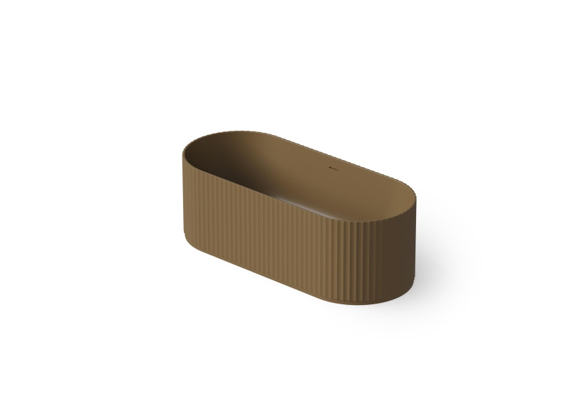 Ванна овальная отдельностоящая из композита DEA DESIGN STRIPES DD8803 1700 1 1700 мм х 720 мм х 560 мм, с сифоном и донным клапаном, цвет  Dark Camel №1