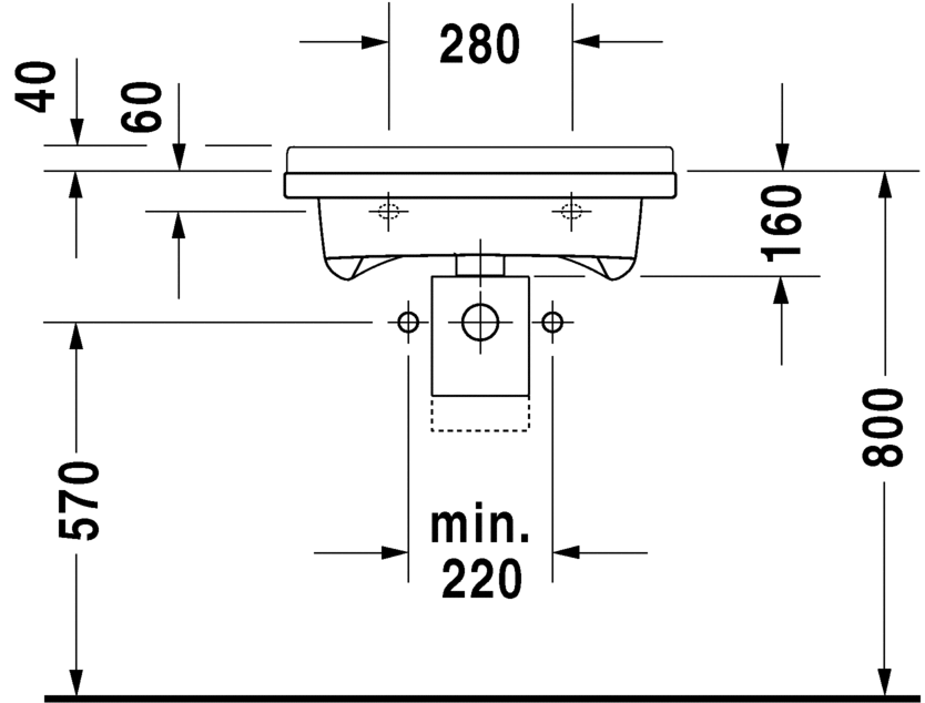 Раковина медицинская Duravit Strack 3 0312600000 60х54 см