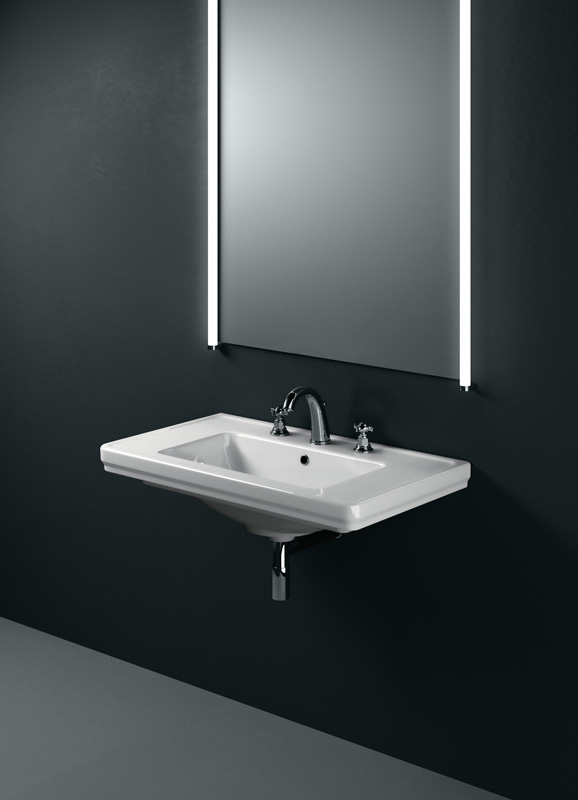 Раковина подвесная/для пьедестала GSI Classic 8788111 900 мм х 500 мм, с переливом, с отверстием под смеситель, цвет Белый глянцевый