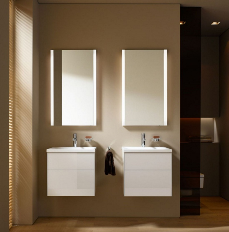 Тумба под раковину Keuco Royal Reflex 34040 110002 496x450x487 мм 1 дверца петли справа корпус матовый лак фасад стекло антрацит