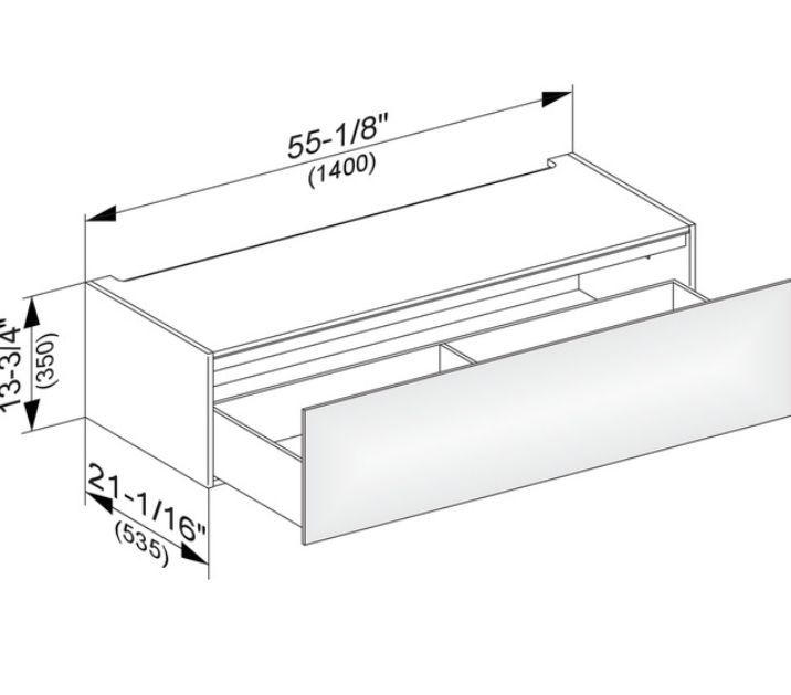 Модуль нижнего шкафа KEUCO EDITION 11 31313 300000 для встройки снизу, с одним выдвижным ящиком, корпус матовый лак/фасад глянцевое стекло, белый