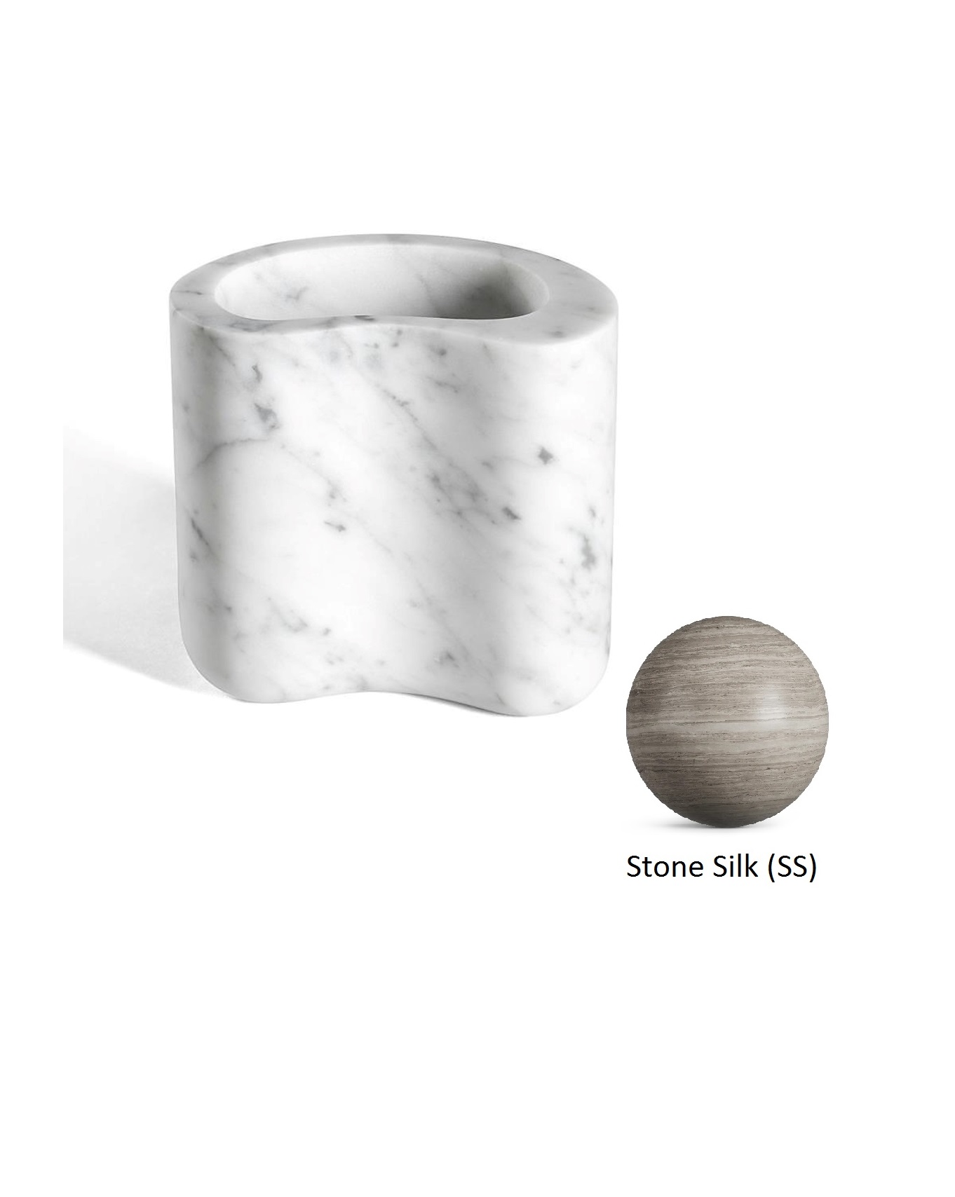 Стакан настольный из мрамора DEA DESIGN  MIA fagiolo  DD1651 SS   165х100хh150 мм, цвет Stone Silk (SS)