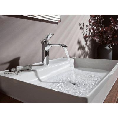 Смеситель для раковины HANSGROHE Vivenis 75023670 110 мм, с донным клапаном, чёрный матовый