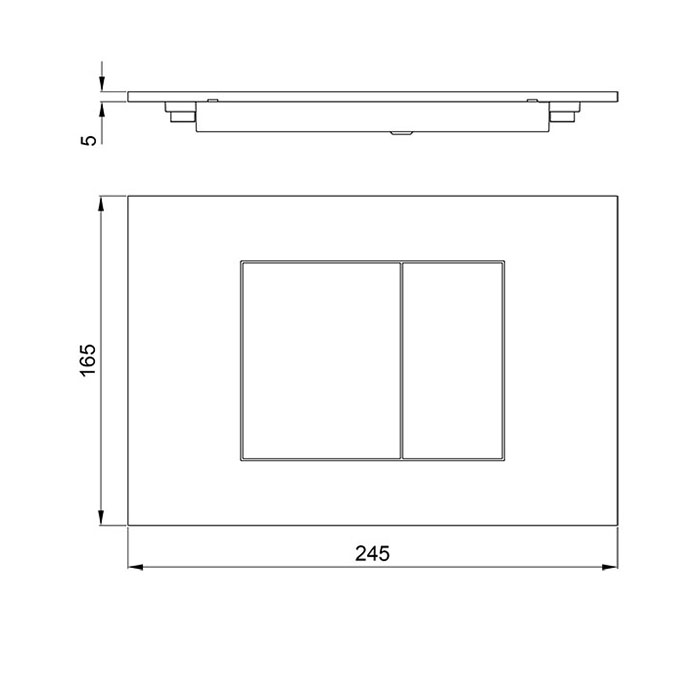 Универсальная клавиша двойного смыва для бачков ALMAR WC Plate E330001.MB цвет Чёрный матовый