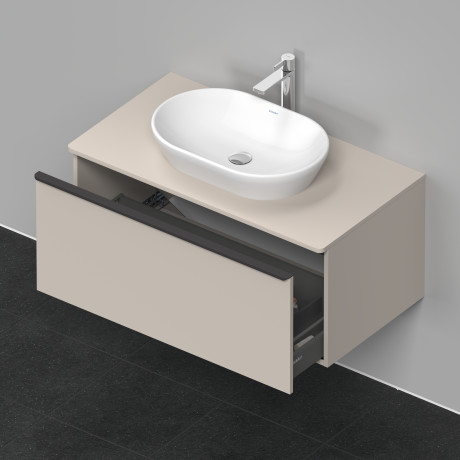 Тумба подвесная под раковину DURAVIT D-Neo DE494809191 1000 мм х 550 мм, с 1 выдвижным ящиком и консолью, серо-коричневый матовый