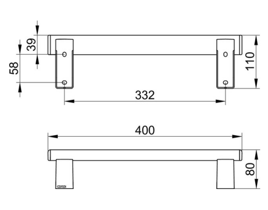 Поручень для горизонтального или вертикального монтажа KEUCO AXESS 35001 010400 400 мм, цвет Хром