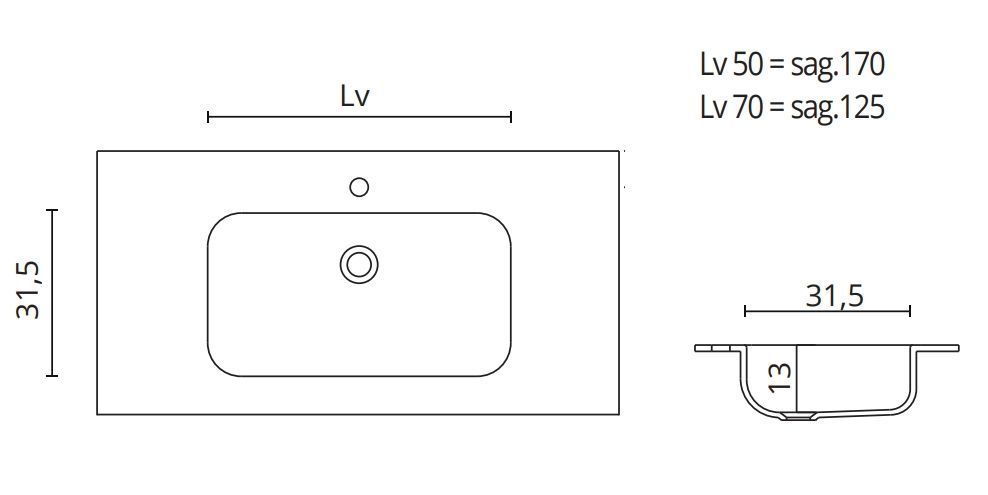 Раковина со столешницей BMT IKON RAGGIATA 870 811 124 01.4 R    1240х22х502 мм, с отверстием под смеситель, белый матовый