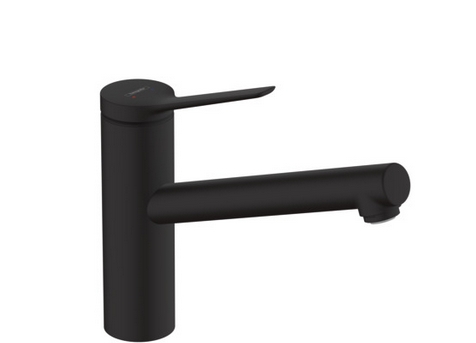 Смеситель однорычажный для кухни HANSGROHE ZESIS M33 1 JET 74802670 150 мм, чёрный матовый