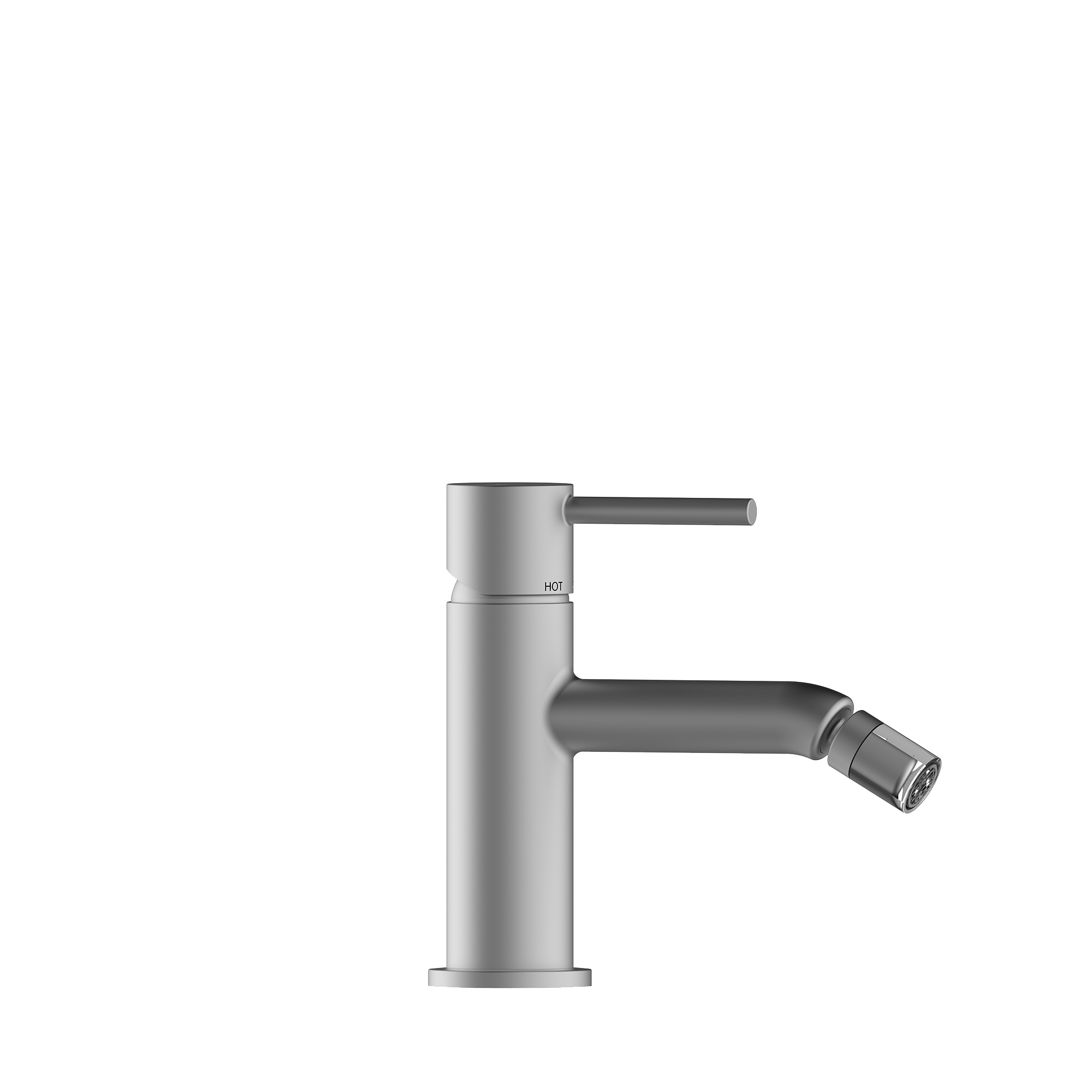 Однорычажный смеситель для биде BOSSINI TEO Z00702.094 c донным клапаном, цвет Шлифованный никель