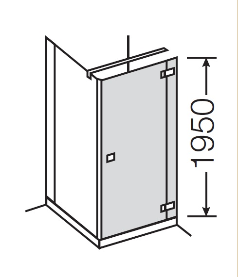 АКЦИЯ Дверь левая распашная для прямоугольной кабины PROVEX E-lite 0005 ET 05 GH L 1000 мм х 1950 мм, блестящий алюминий, стекло прозрачное с покрытием High Glass