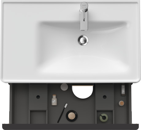 Тумба подвесная под раковину DURAVIT D-Neo DE435803030 784 мм х 452 мм, с выдвижным ящиком и выдвижным отделением, натуральный дуб