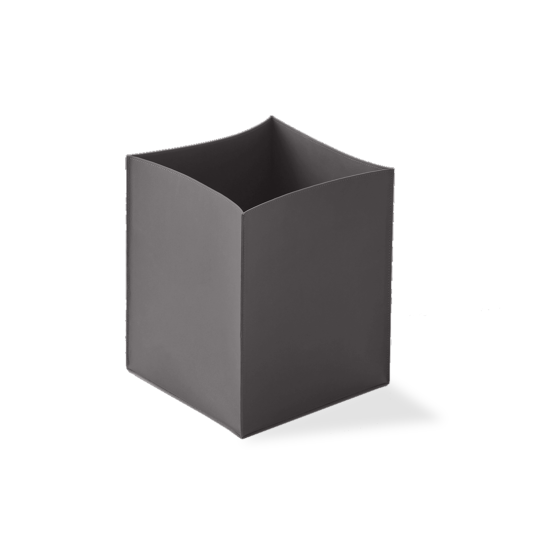 Корзина для бумаг, натуральная кожа, DECOR WALTHER (NAPPA PK) 0938793   28,5 X 24 X 24 см, с акриловым внутр. контейнером, цвет  дымчато-серый (SMOKE GREY)