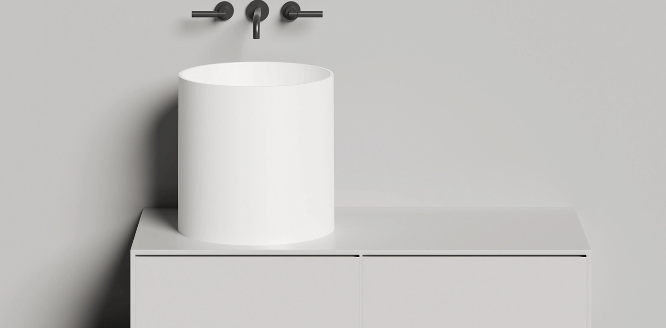 Раковина накладная округлая SALINI ARMONIA 04 130118G 460х460х450мм, S-Sense, без донного клапана, цвет Белый глянцевый