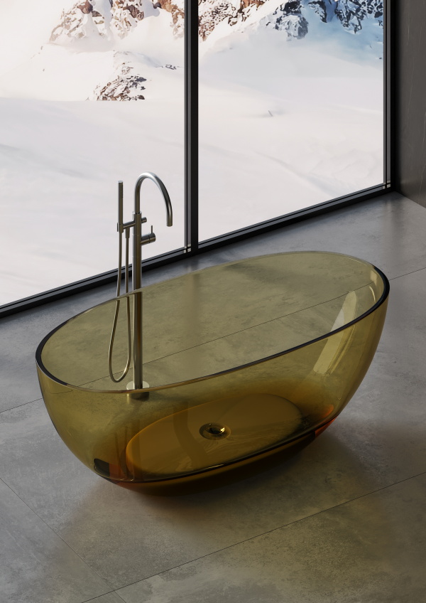 Ванна овальная отдельностоящая из полимера DEA DESIGN NATURE DD8628 1650 R6 1650 мм х 800 мм х 580 мм, с сифоном и донным клапаном, цвет Classic Green R6