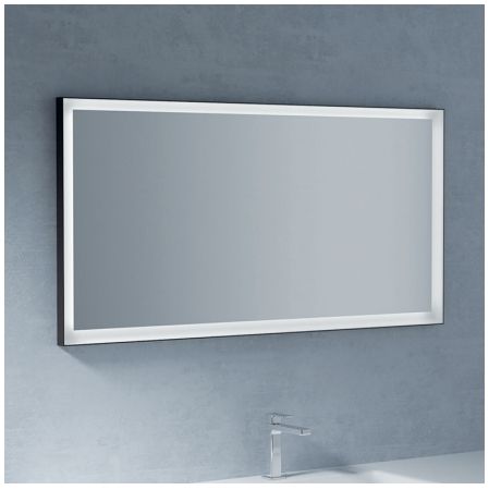 Зеркало прямоугольное с подсветкой для ванной комнаты BMT IKON 801 423 155 01   1550х600х35 мм, серый