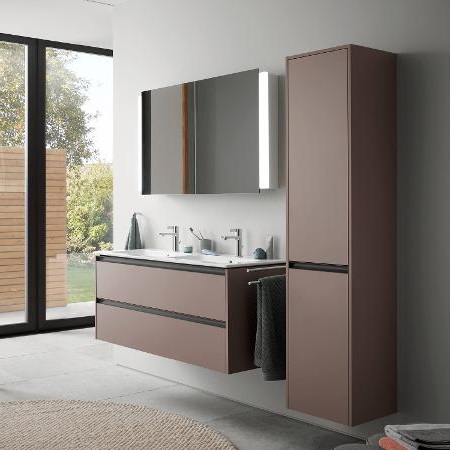 Высокий шкаф с двумя дверцами петли справа DURAVIT KETHO.2 K21329R43430000 360 мм х 400 мм х 1760 мм, базальт матовый