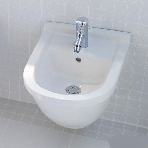 Подвесное биде Duravit Starck 3 2281150001 с переливом, с покрытием WonderGliss, с креплением, белое