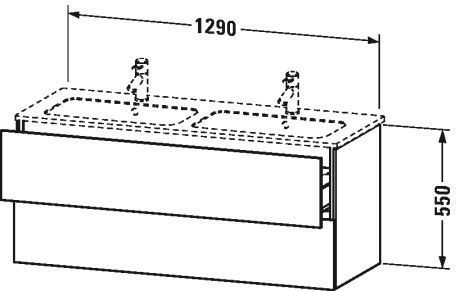 Тумба подвесная под две раковины Duravit L-Cube LC625801818 белый матовый