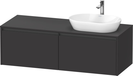 Тумба подвесная под раковину справа DURAVIT KETHO.2 K24888R80800000 550 мм х 1400 мм х 459 мм, графит суперматовый