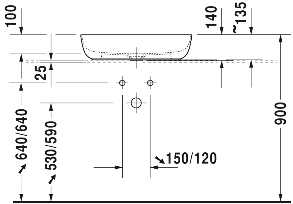 Раковина встраиваемая сверху Duravit Luv 0379600000 60х40см