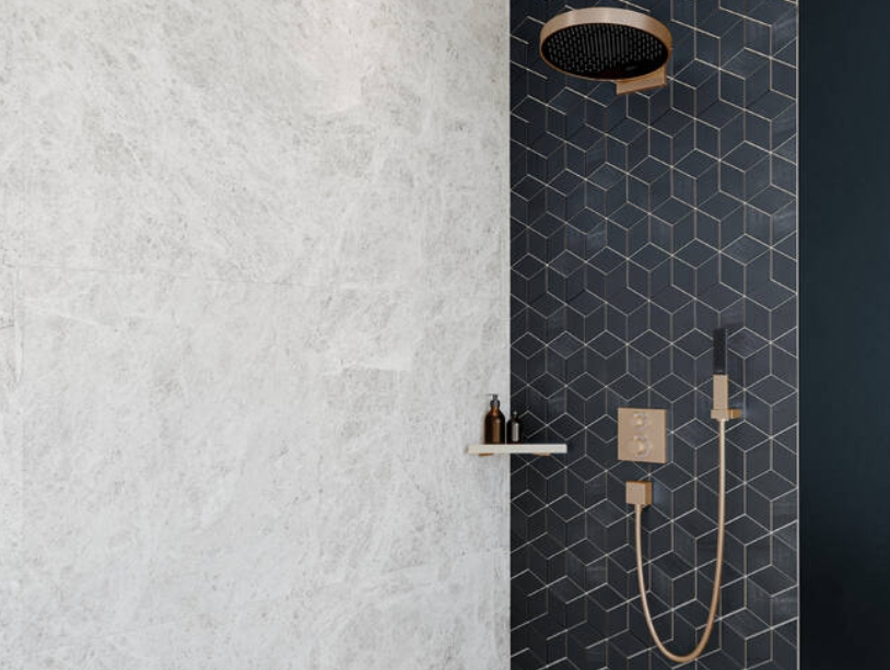 Верхний душ круглый настенный HANSGROHE Rainfinity 26230340 360, 1jet, цвет Шлифованный чёрный хром