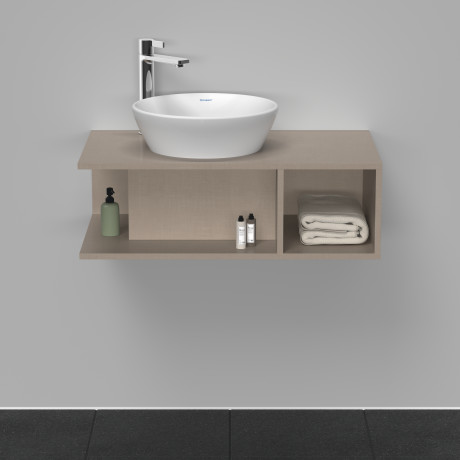 Тумба подвесная под раковину DURAVIT D-Neo DE491807575 800 мм х 480 мм, с консолью, с открытой полкой справа, лён