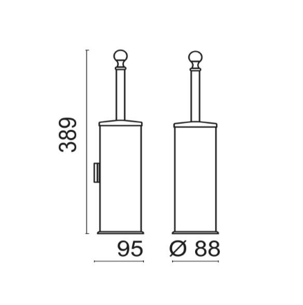 Ёршик для унитаза с колбой и держателем BOSSINI Classic Line V50307.030 цвет Хром
