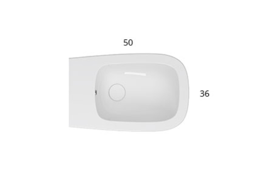 Биде напольное GLOBO GENESIS GN010BI 360 мм х 500 мм, без отверстия под смеситель, с креплением, белое глянцевое