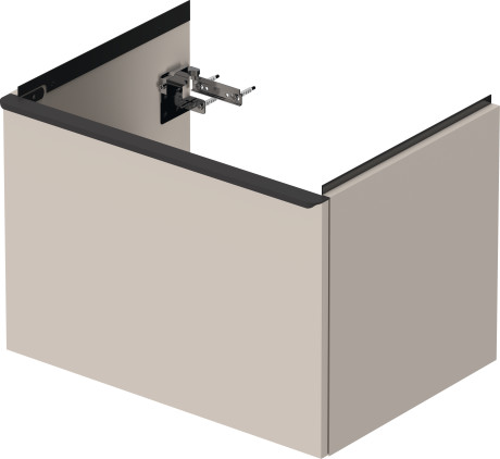 Тумба подвесная под раковину DURAVIT D-Neo DE425409191 634 мм х 452 мм, с одним выдвижным ящиком, серо-коричневый матовый