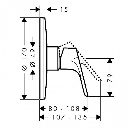 Наружная часть смесителя для душа Hansgrohe Focus 31964000 Хром