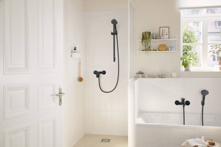 Однорычажный смеситель для ванны HANSGROHE REBRIS S 72440670 Чёрный матовый