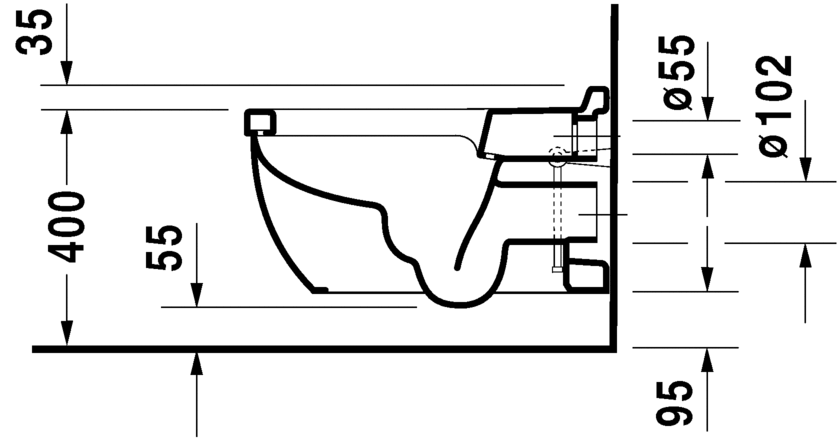 Унитаз подвесной Duravit Starck 3 2226592000 с вертикальным смывом, для крышки-биде SensoWash, белый