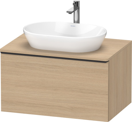 Тумба подвесная под раковину DURAVIT D-Neo DE494703030 800 мм х 550 мм, с консолью, с одним выдвижным ящиком, натуральный дуб