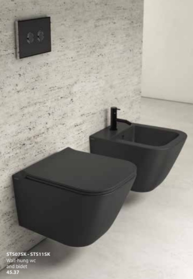 Сиденье для унитаза GLOBO STONE ST022AR 460 мм х 360 мм, съёмное, с Soft-Close, чёрный матовый