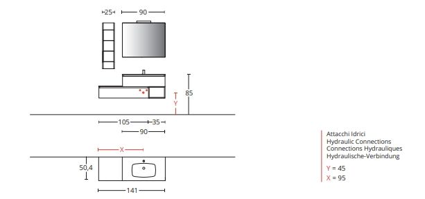 Зеркало прямоугольное с LED подсветкой BMT GALAXY 801404090010/801999000030  900х729х30 мм