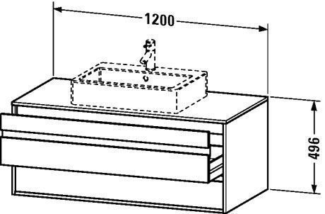 Тумба подвесная под раковину Duravit Ketho KT665604949 с двумя выдвижными ящиками, графит матовый