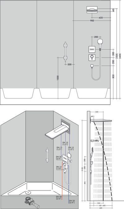 Верхний душ настенный Hansgrohe Rainmaker Select 24001600 Хром/Чёрный