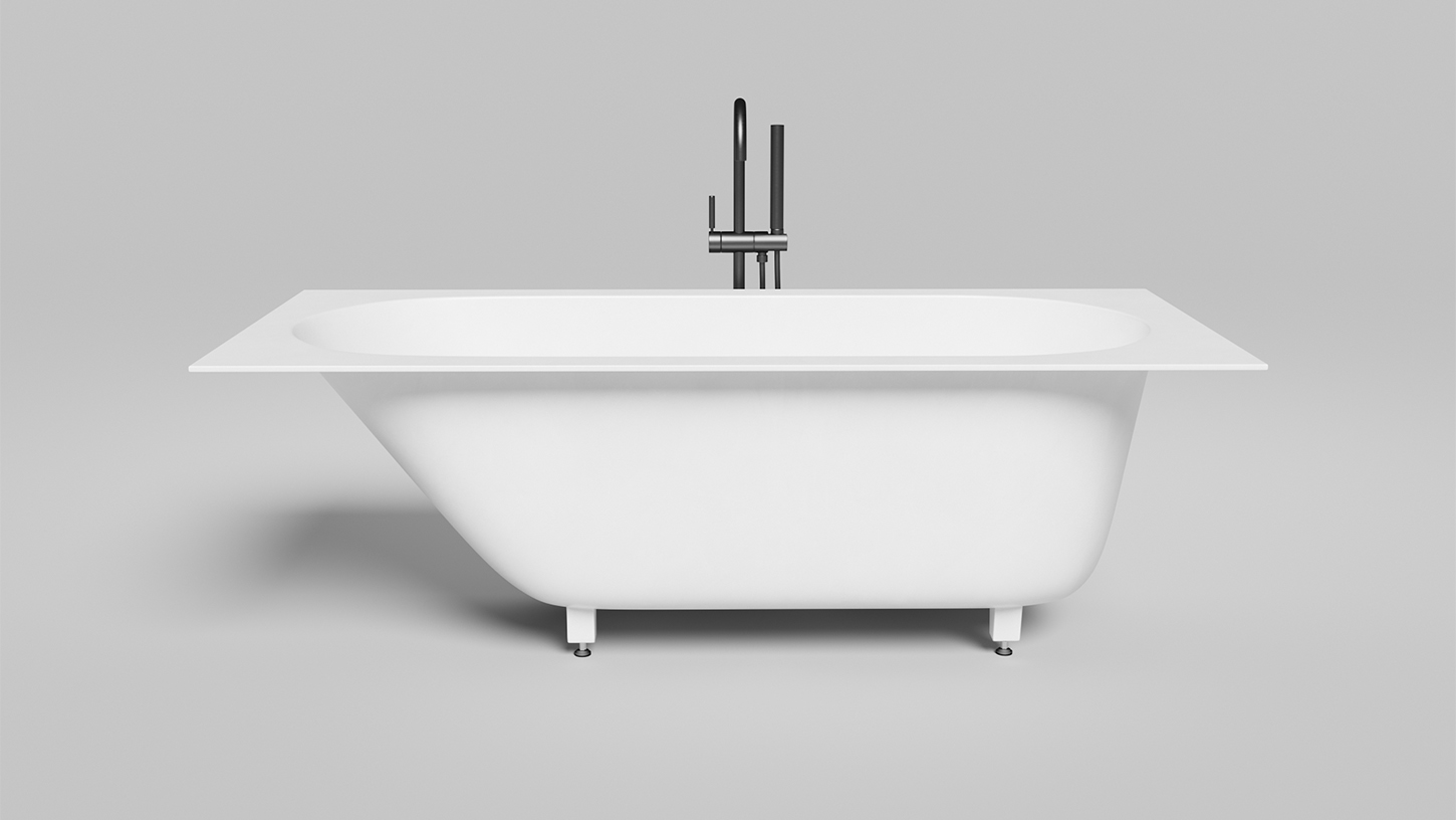 Встраиваемая овальная ванна SALINI ORNELLA 102314M 800х1700х600 мм, регулируемые ножки, из S-Sense, цвет Белый матовый