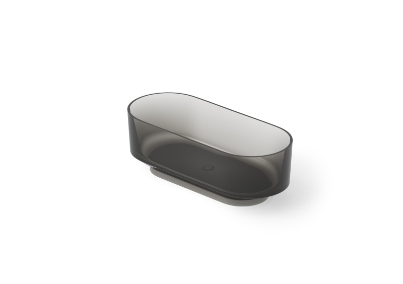 Ванна овальная отдельностоящая из полимера DEA DESIGN SHADOW DD8675 1700 R4 1700 мм х 720 мм х 560 мм, с сифоном и донным клапаном, цвет Smoky Black R4