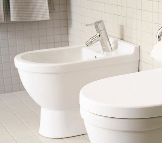 Напольное биде Duravit Starck 3 22301000001 с переливом, с покрытием WonderGliss, белое