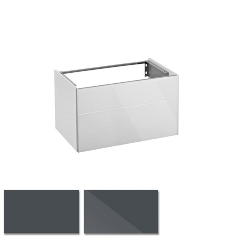 Тумба под раковину Keuco Royal Reflex 34060 110000 796x450x487 мм 1 ящик корпус матовый лак фасад стекло антрацит