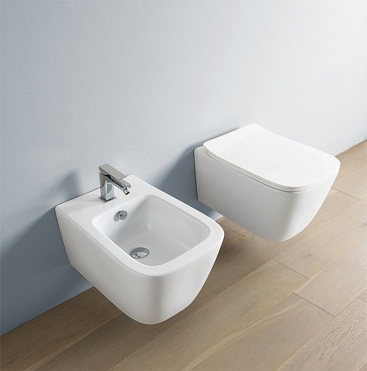 Биде повдесное ARTCERAM А16 ASB001 05 00 525 мм х 360 мм, с отверстием под смеситель, с переливом, цвет Белый матовый