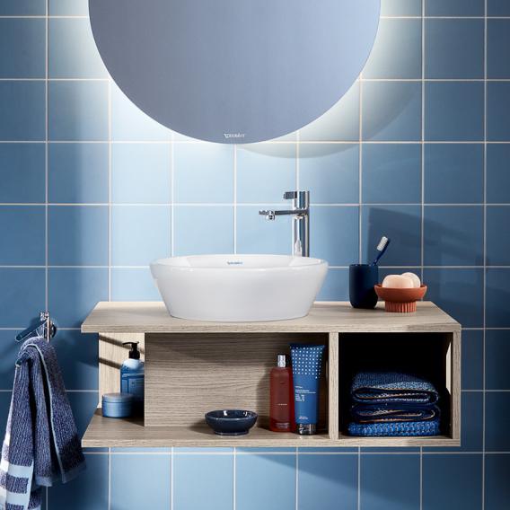 Тумба подвесная под раковину слева DURAVIT D-Neo DE492904949 1000 мм х 550 мм, с открытой боковой полкой справа и консолью, графит матовый