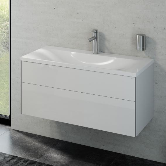 Комплект мебели KEUCO Royal Reflex.2  39604 210100 тумба 996 мм х 487 мм и умывальник 1000 мм х 490 мм, Белый глянцевый/белый
