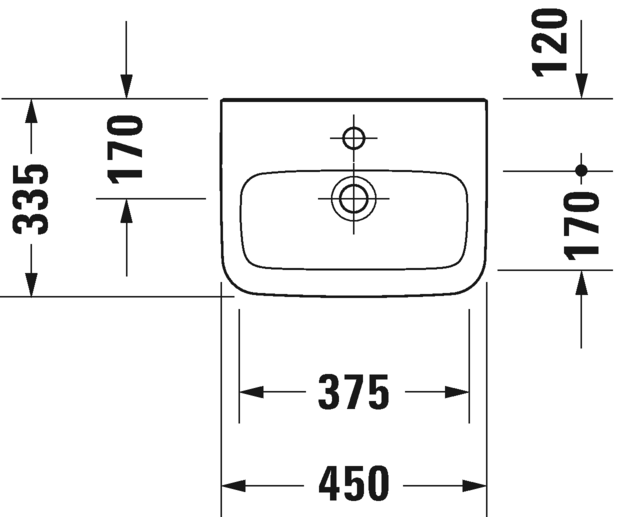 Раковина подвесная Duravit Durastyle 0708450000 45х33см